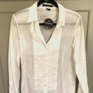 NWOT Theory 100% Cotton Sheer Blouse